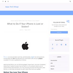 What to Do If Your iPhone is Lost or Stolen?