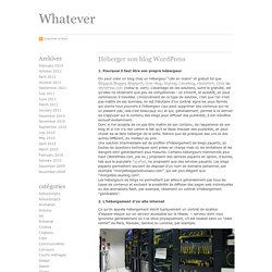 Whatever · Héberger son blog Wordpress