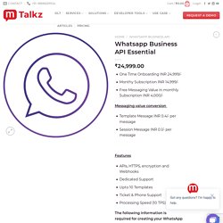 Whatsapp Business API Pricing & Essential