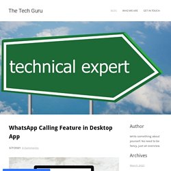WhatsApp also has a calling function in its desktop app