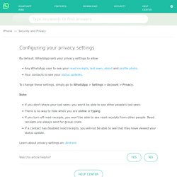 Help Center - Configuring your privacy settings