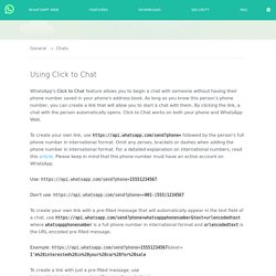 WhatsApp FAQ - Using Click to Chat