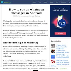 How to spy on whatsapp messages in Android for free