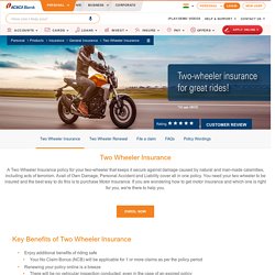 Two Wheeler Insurance: Buy / Renew Bike Insurance Online, Get Bike Insurance Quote