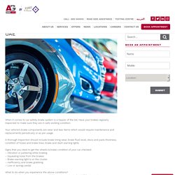 Auto Wheels & Brakes Repair Services in UAE - AG Cars Services