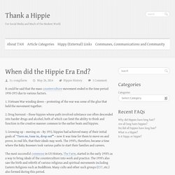 When did the Hippie Era End? - Thank a Hippie