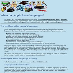 When do people learn languages?
