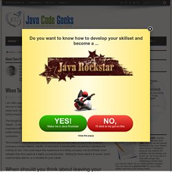 When To Leave Your Programming Job