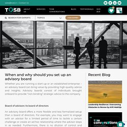 When and why should you set up an advisory board – TOSB Motivational Female Speakers in India