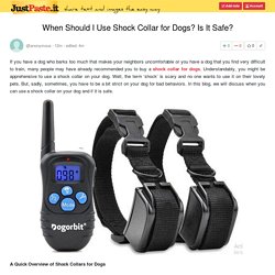 When Should I Use Shock Collar for Dogs? Is It Safe?