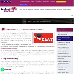 When should I start preparing for CLAT