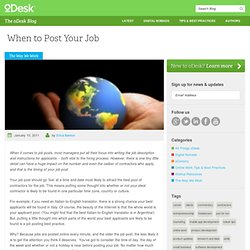 When to Post Your Job - oBlog