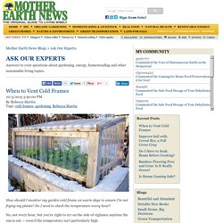 When to Vent Cold Frames