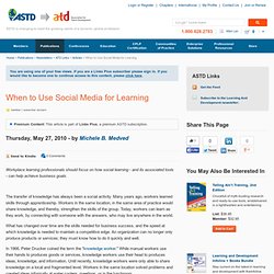When to Use Social Media for Learning
