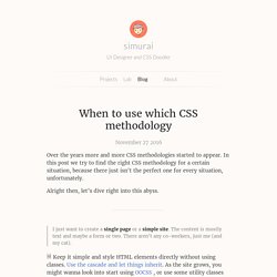 When to use which CSS methodology