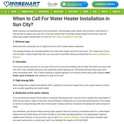 When to Call For Water Heater Installation in Sun City?