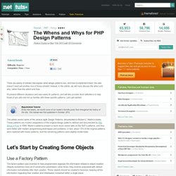 The Whens and Whys for PHP Design Patterns