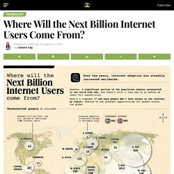 Carte des"non connectés" à Internet en 2019/ Here's how internet users breakdown across the world
