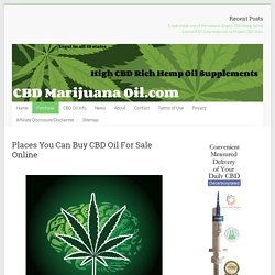 Where to buy CBD Oil for sale online