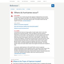 Where do hurricanes occur?