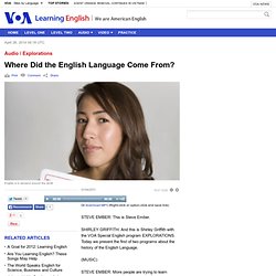 Where Did the English Language Come From?