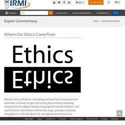 Where Our Ethics Come From