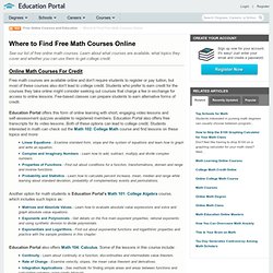 Where to Find Free Math Courses Online