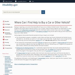 Where Can I Find Help to Buy a Car or Other Vehicle?