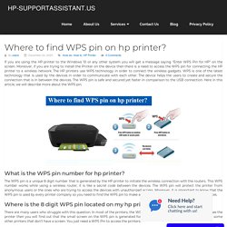 Where to find WPS pin on hp printer?