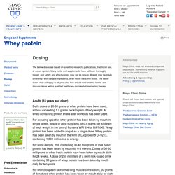 Whey protein Dosing