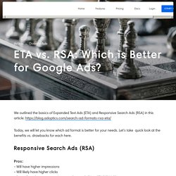ETA vs. RSA: Which is Better ETA or RSA for Google Ads?