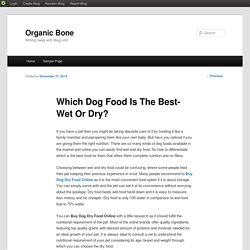 Which Dog Food Is The Best- Wet Or Dry?