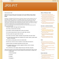 JRX-FIT: Which Foods Should Consider & Avoid While Keto-Diet Plan