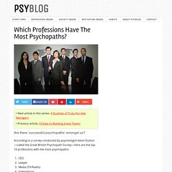 Which Professions Have The Most Psychopaths?