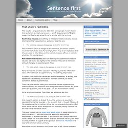 That which is restrictive « Sentence first