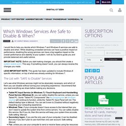 Which Windows Services Are Safe to Disable & When?