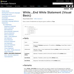 While...End While Statement (Visual Basic)