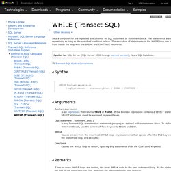 WHILE (Transact-SQL)