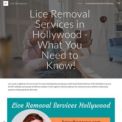 Lice Removal Services in Hollywood - What You Need to Know!
