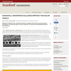 Nanoshell whispering galleries improve thin solar panels