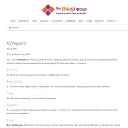 Whispers — The Thiagi Group