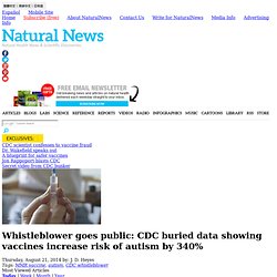 Whistleblower goes public: CDC buried data showing vaccines increase risk of autism by 340%