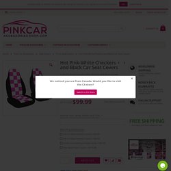 Hot Pink-White Checkers and Black Car Seat Covers