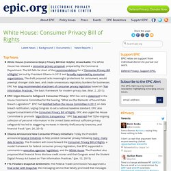 White House: Consumer Privacy Bill of Rights