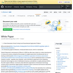 White Paper · ethereum/wiki Wiki