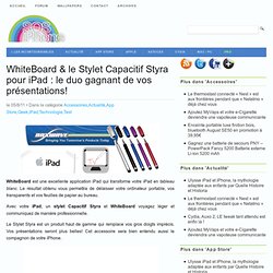 WhiteBoard et un Stylet Capacitive Styra sur iPad le duo gagnant de vos présentations!