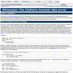 Whitepaper: The ClioPatria Semantic Web server