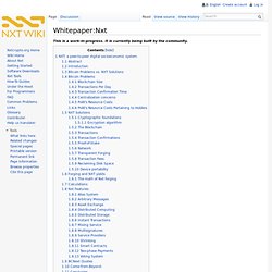 Whitepaper:Nxt - Nxt Wiki