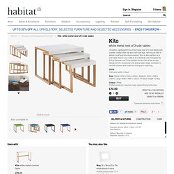 KILO WHITES Metal Nest of 3 side tables - Versatile furniture- HabitatUK