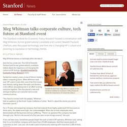 Meg Whitman talks corporate culture, tech future at Stanford event